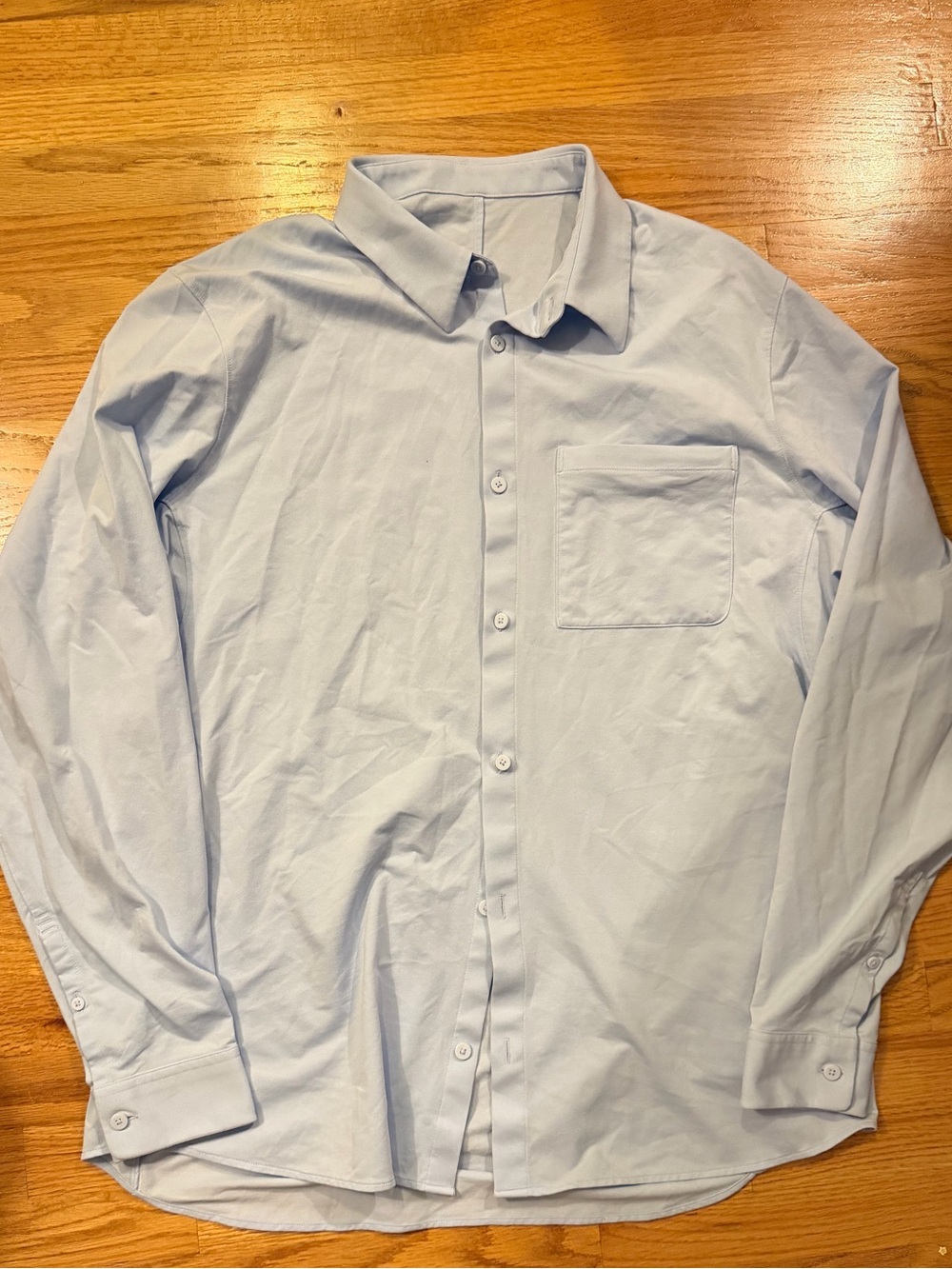 Lululemon Commission Light Blue Button-Up Shirt with Chest Pocket XL